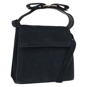 Salvatore Ferragamo Vala Suede Navy Suede Shoulder Bag Bag